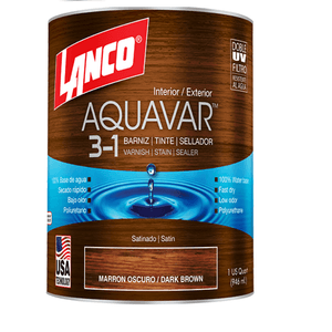 Barniz Aquavar Marrón Oscuro 1/4Gl Lanco